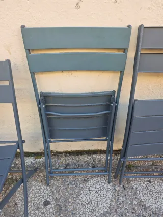 Set 4 Sillas Plegables Aluminio Gris