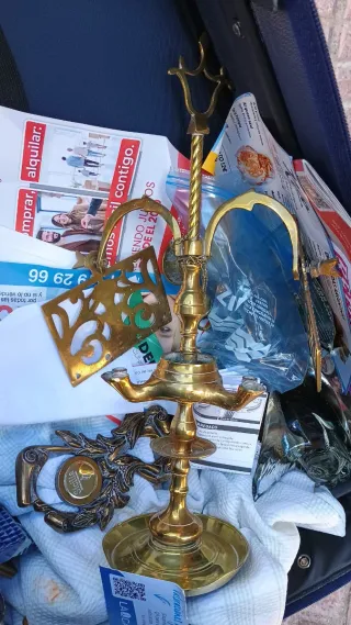 Antigua Lámpara de Bronce