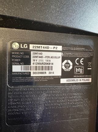 TV LG 22 con cable y mando