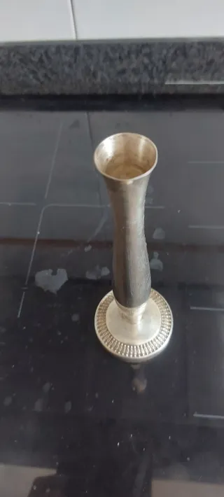 Portavelas plateado vintage