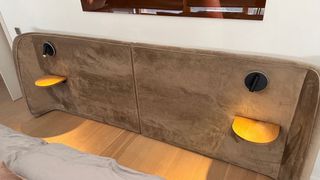 Cabecero de Cama Beige y Marrón