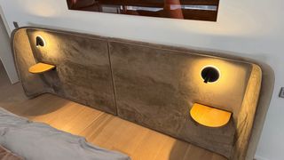 Cabecero de Cama Beige y Marrón