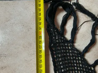 Pareo nero uncinetto cotone