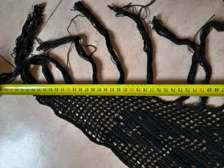 Pareo nero uncinetto cotone