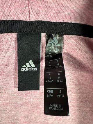 Sudadera Adidas con cremallera y capucha rosa Tall