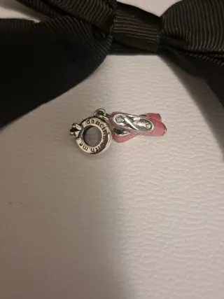 Charm Scarpe da Ballo Rosa Argento