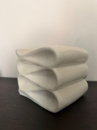 Vaso ceramica vintage beige anni 80