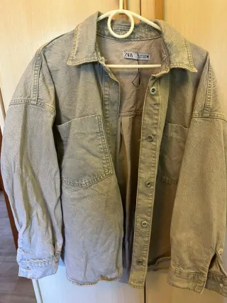 Sobrecamisa Zara Gris Lila-gris