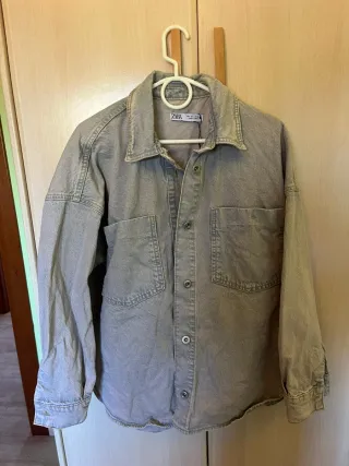 Sobrecamisa Zara Gris Lila-gris