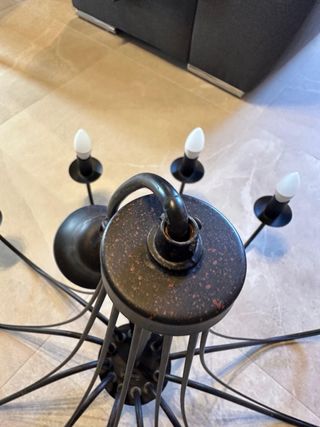 Conjunto lámpara de araña y 4 apliques