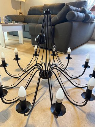 Conjunto lámpara de araña y 4 apliques