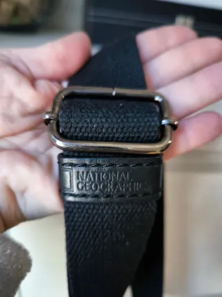 Bandolera de cuero negra para hombre