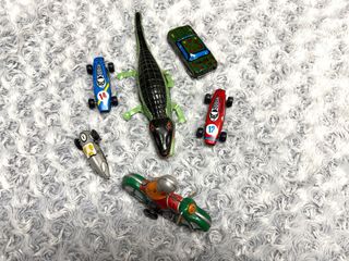 Lote Juguetes Hoja Lata Coches Moto Cocodrilo