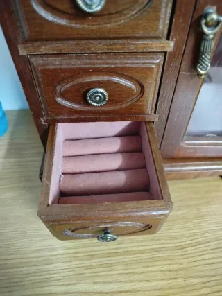 Joyero Musical Madera Cristal