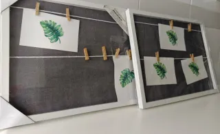 Marcos para fotos con cuerdas y pinzas de madera