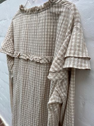 Blusa TEX volantes cuadros XXL