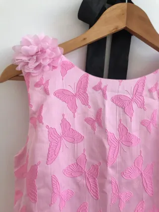 Vestido rosa mariposas niña