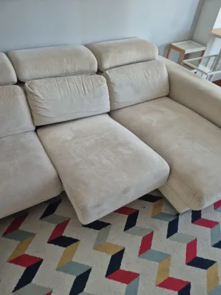 Sofá modular beige de piel
