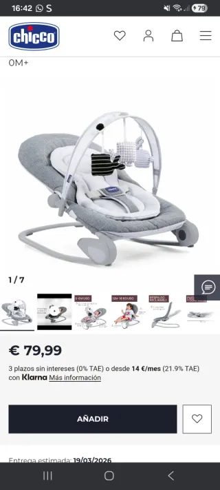 Hamaca Chicco Hoopla gris