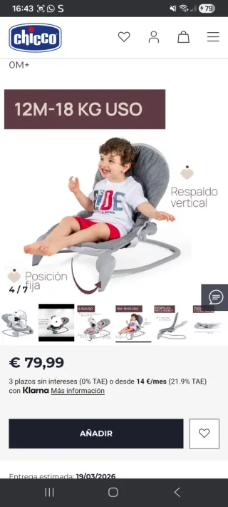 Hamaca Chicco Hoopla gris