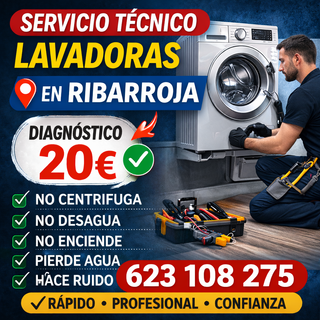 Reparación lavadora Ribarroja diagnóstico 20€