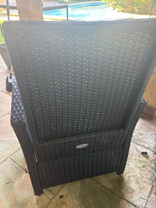 4 Sillas de jardín de mimbre negro