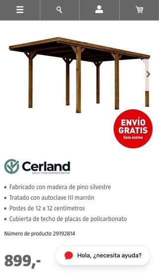 Cochera de madera NUEVA