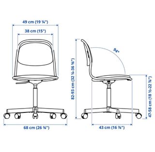 Silla de escritorio azul y blanca, negociable