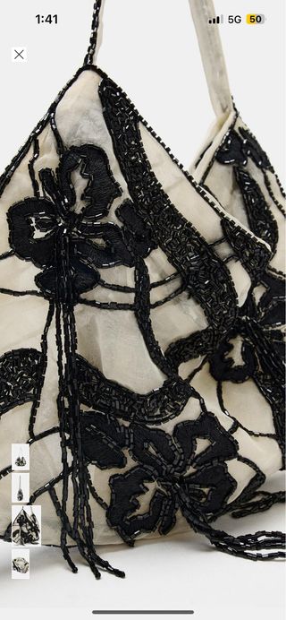 Bolso abalorios y lentejuelas zara