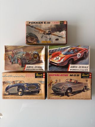 Lote 5 Maquetas Coches y Avión Revell Airfix