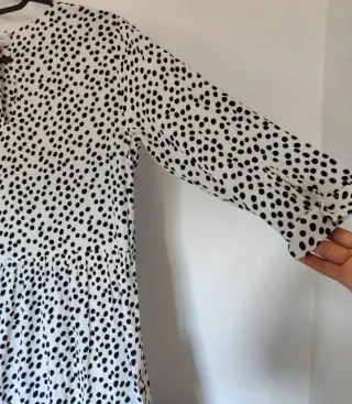 Vestido Zara Negro Blanco Talla M