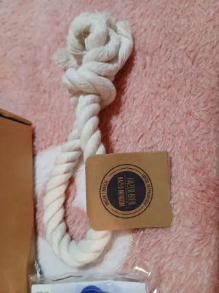 Caja con juguete para perro y collar