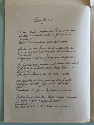 Pliego Cantares Manuel Machado Tertulia 1966