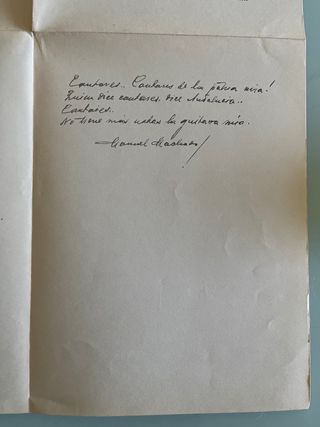 Pliego Cantares Manuel Machado Tertulia 1966