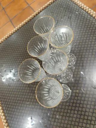 Set de 6 Copas de Cristal Tallado
