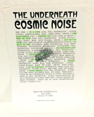 The Underneath Cosmic Noise LP 12" 33 RPM 1995