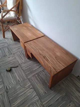 Mesitas de noche de madera maciza (2 unidades),