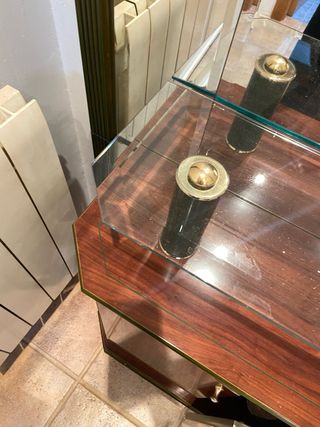 Mueble de entrada madera y cristal