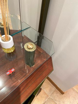 Mueble de entrada madera y cristal