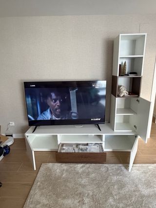 Mueble TV Blanco y Marrón 200cm
