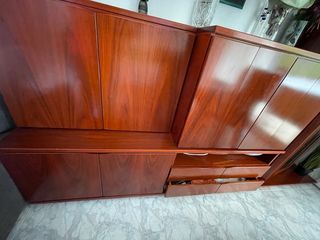 Mueble modular salón madera de cerezo