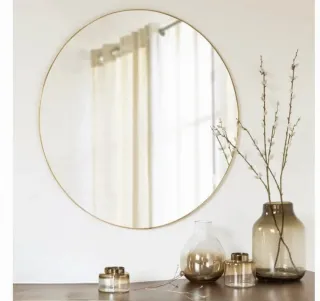 Espejo Redondo Dorado 70cm