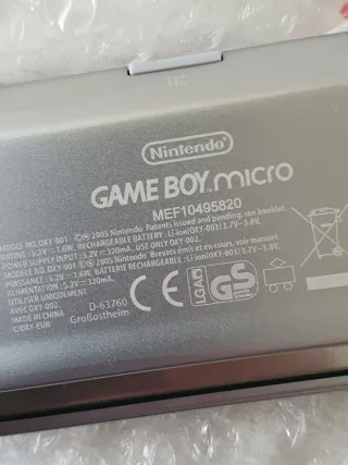 Nintendo Game Boy Micro Plata