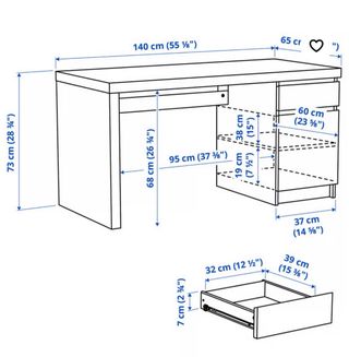 Escritorio 140x65cm Negro/Marrón