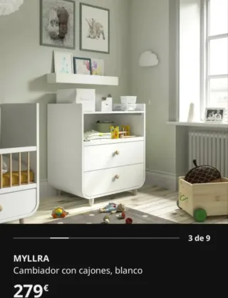 Cómoda cambiador MYLLRA blanco