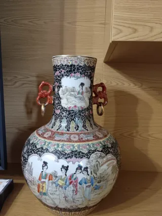 Jarrón porcelana decorativo multicolor