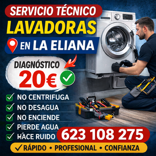 Reparación lavadora La Eliana diagnóstico 20€