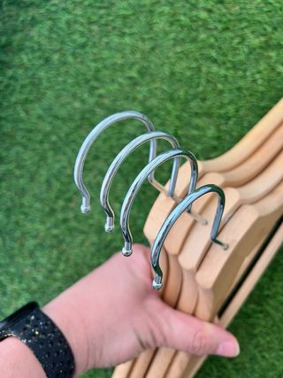 4 Perchas de Madera Natural