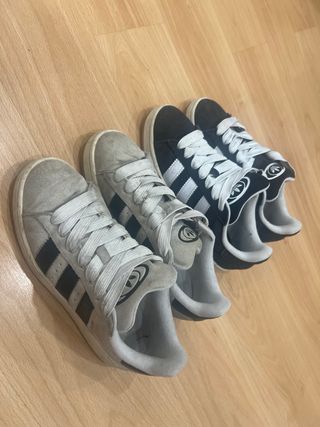 2 ud. Adidas Campus Talla 40 2/3 negro y beige