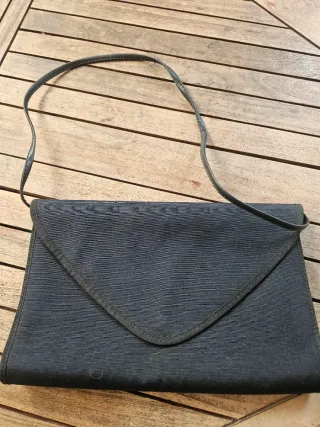 Borsa pochette nera in tessuto